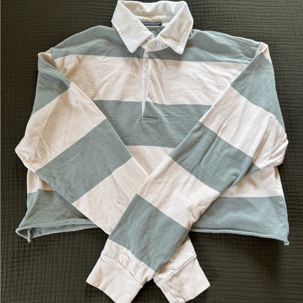 Brandy Melville Striped Crop Rugby Top